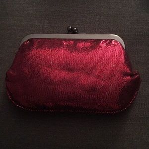 Shiny red clutch/purse from express